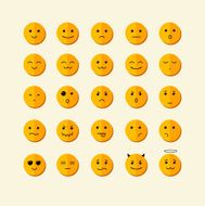 Vector smile icon set Flat Design