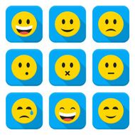 Character Emotions Vector App Icons Set Isolated over White