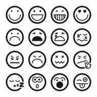 Smiley flat icons Black