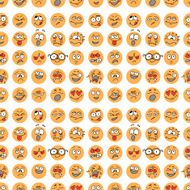 Seamless pattern with hand drawn emoticons N2