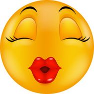 Sexy red lip round smiling face cartoon