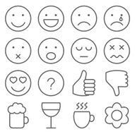 Set of line emoticons