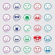 Icons set Faces Smileys Emotion N2