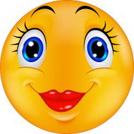 Cute female emoticon smiley cartoon