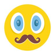 Awesome emoticon with mustaches vector illustration