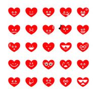 Collection of difference emoji heart icon on white background
