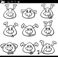dog emoticons cartoon coloring page