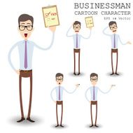 Businessman cartoon character eps 10 vector illustration N5