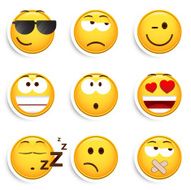 Set of nine smileys N4