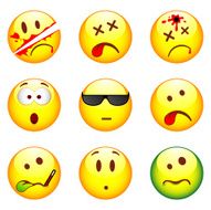 Set of nine smileys N6