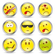 Set of nine smileys N7