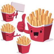 French Fries Cartoon Set C