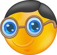 Cartoon Smiley Wearing Glasses