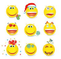 set of holiday`s smils