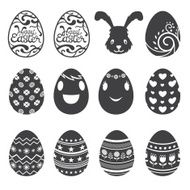 Easter Eggs Icons and Illustration Set