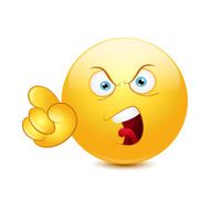 Angry emoticon pointing