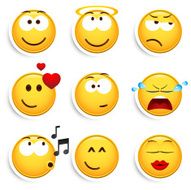 Set of nine smileys N8