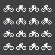 Cycling Emoticons Icons - White Series