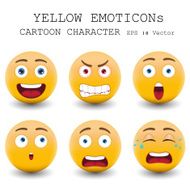 Yellow emoticon cartoon character eps 10 vector N14