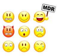Set of nine smileys N9
