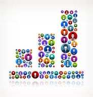 Bar Graph People Faces Community and Communication Pattern