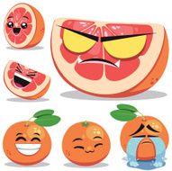 Grapefruit Cartoon Set B