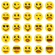 Flat circle smiley icons