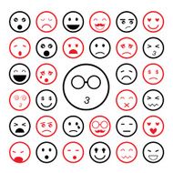 faces emoticon icons set N2