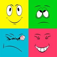 Cheerful smiley faces
