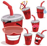 Beverage Cup Cartoon Set A