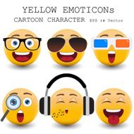 Yellow emoticon cartoon character eps 10 vector N15