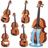 Violin Cartoon Set B