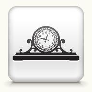 Square Button with Antique Clock