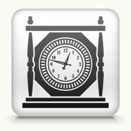 Square Button with Antique Clock N2