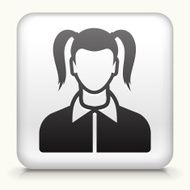 Square Button with Girl Face N2