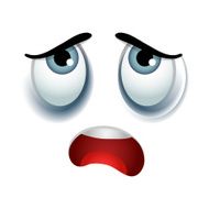 Tired emoticon sign