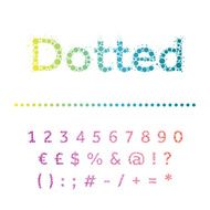 Vector dotted font Multicircles type