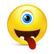One-eyed cheerful smile