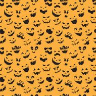 Seamless pattern Of Vintage Happy Halloween flat emotocons