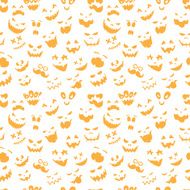 Seamless pattern Of Vintage Happy Halloween flat emotocons N3