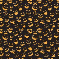 Seamless pattern Of Vintage Happy Halloween flat emotocons N5