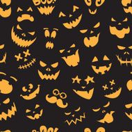 Seamless pattern Of Vintage Happy Halloween flat emotocons N6