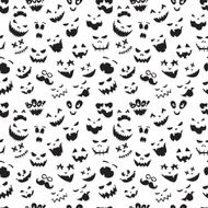 Seamless pattern Of Vintage Happy Halloween flat emotocons N7