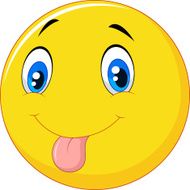 Cartoon emoticon with silly face