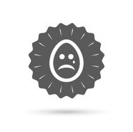 Sad egg face with tear sign icon Crying symbol