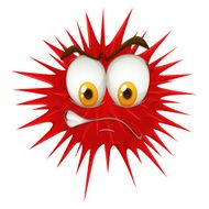 Red thorn ball angry face