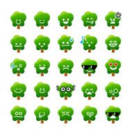 Collection of difference emoticon icon Tree cartoon