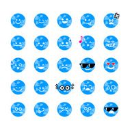 Collection of difference emoticon icon world cartoon