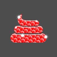 Rubin shit Turd from Red gemstones with highlights Jewelry for