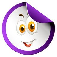 Happy face round sticker